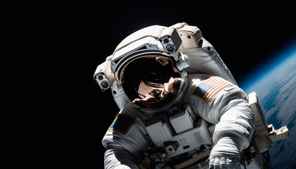 Futuristic space exploration with armed forces technology generated by AI