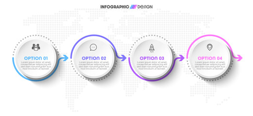 Business concept with infographic design 4 options.