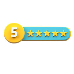 Star rating 3d illustration