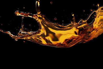 Cooking Oil Splash On Black Background
