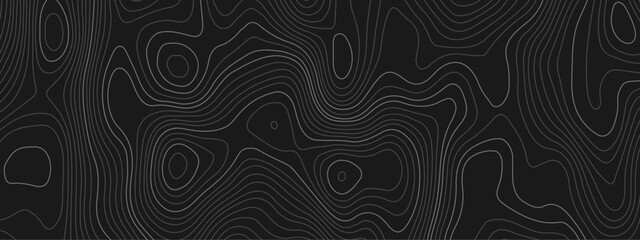 Black and white wavy paper curve relief abstract topographic map background. Geographic mountain relief. Topographic map lines, contour background. Abstract wave lines background.