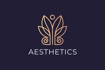 Aesthetic health and spa wellness business logo design