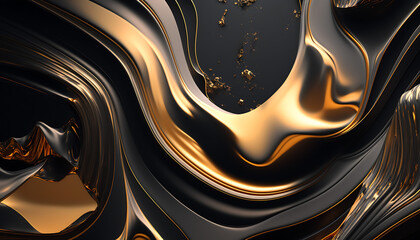 Shiny Black and Gold Background