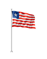 Fototapeta premium Liberian flag isolated on white