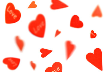 hearts flying whirl in the air for valentines design . valentine's day background