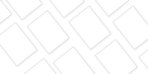 White geometric abstract background with rhombus in sunlight with strict light shadows as tile pattern
