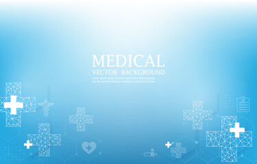 Vector medical science blue color background
