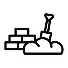 under construction line icon illustration vector graphic