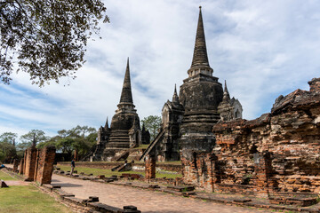 Fototapeta premium Wat Phra Si Sanphet, ancient ruined temple in Ayutthaya, Thailand