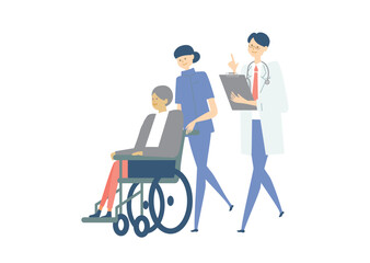 車椅子_medical care_variation_医療、人物セットmedical care_variation_医療、人物セット