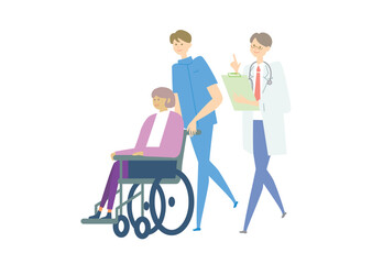 車椅子_medical care_variation_医療、人物セットmedical care_variation_医療、人物セット