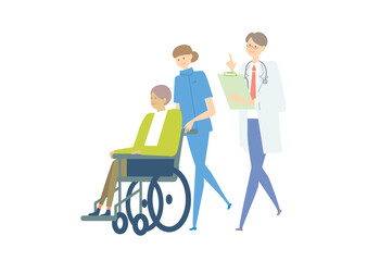 車椅子_medical care_variation_医療、人物セットmedical care_variation_医療、人物セット