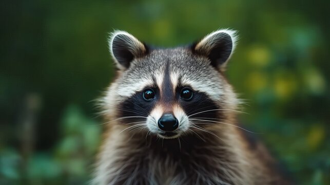 photo of animal raccoon baby headed on blur background ai image generative