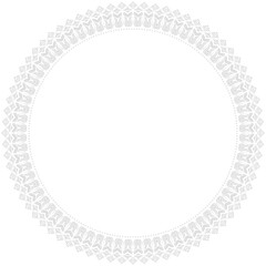 Oriental round frame with arabesques and floral elements. Floral light round border with vintage pattern. Greeting card with place for text