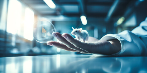 Man White Coat Holding