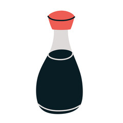Soy sauce icon, vector illustration of Asian food, shoyu in glass bottle, ingredient for Chinese or Japanese recipes, soya sauce doodle, isolated colored clipart on white background