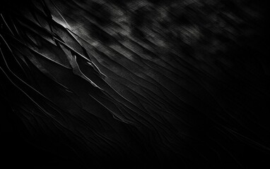 Black paper texture . Dark black wrinkled paper texture. Black crumpled paper texture . black crumpled and top view textures can be used for background of text or any contents. Generative AI