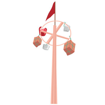 Areca nut climbing game to celebrate indonesian independence day 17 august vector illustration