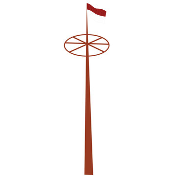 Areca nut climbing game to celebrate indonesian independence day 17 august vector illustration
