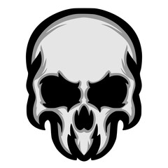 Skull head illustration mascot logo