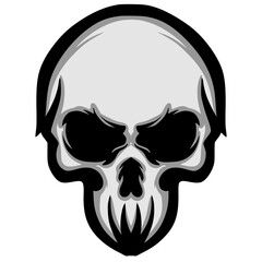 Skull head illustration mascot logo