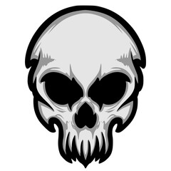 Skull head illustration mascot logo