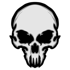 Skull head illustration mascot logo