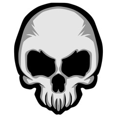 Skull head illustration mascot logo
