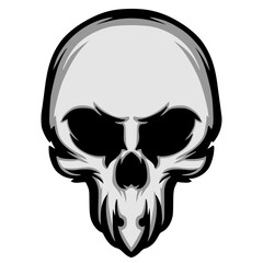 Skull head illustration mascot logo