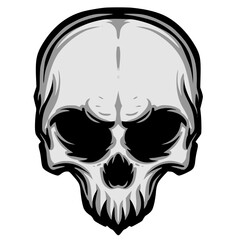 Skull head illustration mascot logo