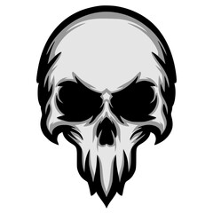 Skull head illustration mascot logo