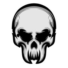 Skull head illustration mascot logo