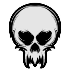 Skull head illustration mascot logo