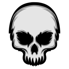 Skull head illustration mascot logo