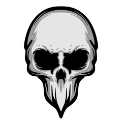 Skull head illustration mascot logo