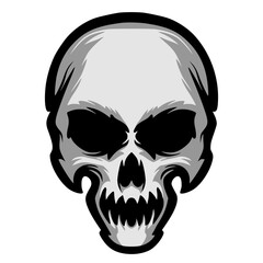 Skull head illustration mascot logo