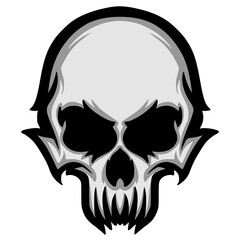 Skull head illustration mascot logo