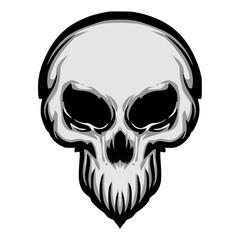 Skull head illustration mascot logo