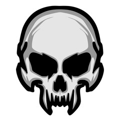 Skull head illustration mascot logo