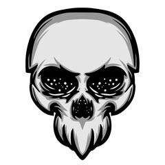Skull head illustration mascot logo