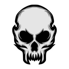 Skull head illustration mascot logo