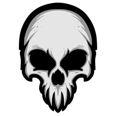 Skull head illustration mascot logo
