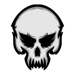 Skull head illustration mascot logo