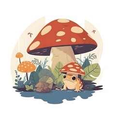 mushrooms in the forest