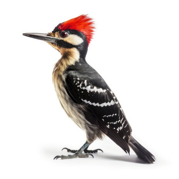 a woodpecker, bird with red crest