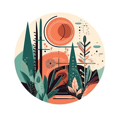 boho inspired landscape of nature and forest