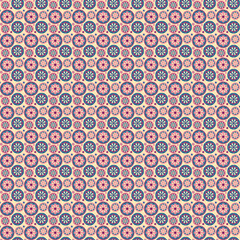 Abstract trendy seamless pattern rotary wheel rotate round circle repetition yellow curtain fabric fashion wallpaper background vector