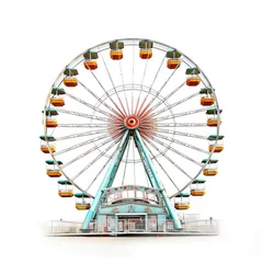 Deurstickers a portrait of a Ferris wheel © LUPACO PNG