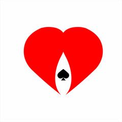 Heart logo design with Ace of spades.