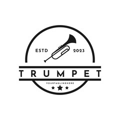 vintage retro trumpet logo design idea © MuhammadBahrudin